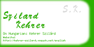 szilard kehrer business card