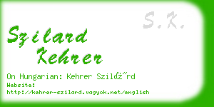szilard kehrer business card